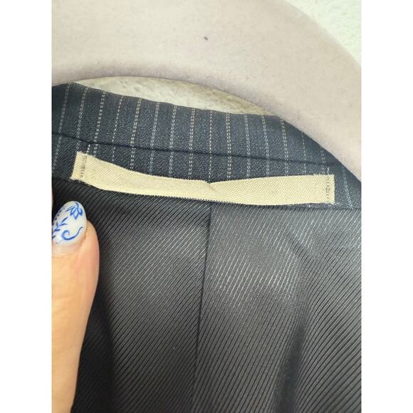 Burberry London Custom Bespoke Pinstripe Wool Blazer Jacket 44R Gray Luxury - Picture 10 of 10